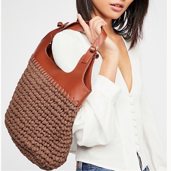 Free People Handbags - New! Free people magnolia macramé Brown tote bag